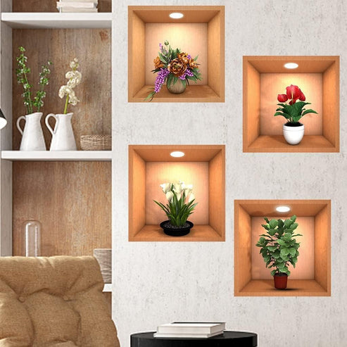 Potted Elegance Decor Stickers