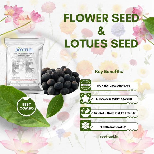 Lotus Seed and Flower Seed Combo (46 Varieties of Packet)